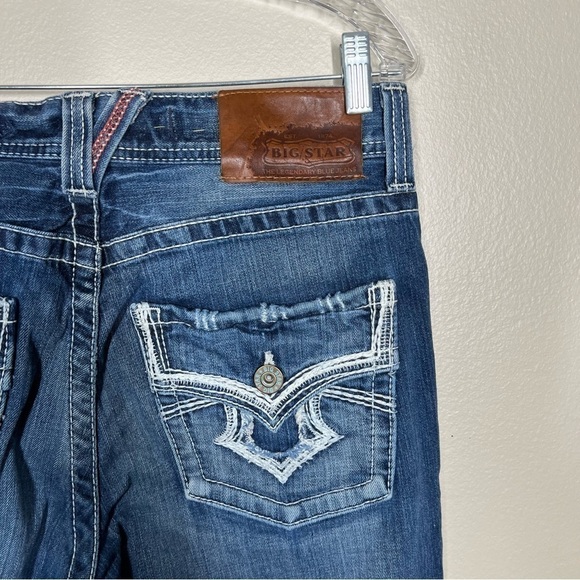Big Star Mens Pioneer Regular Boot Cut Denim Jeans Size 33 Short Distressed - Picture 9 of 12